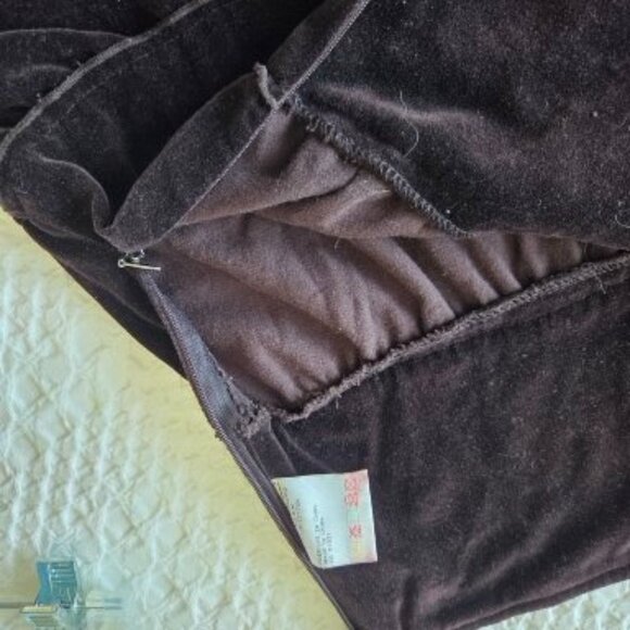 Nevada Boho vintage tiered chocolate brown velvet beaded skirt Size Medium - Picture 9 of 10